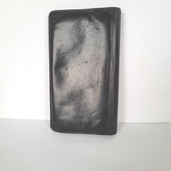 CHANEL Vintage Authentic Camellia Logo Wallet Black Classic Large Bifold Long - Picture 3 of 15